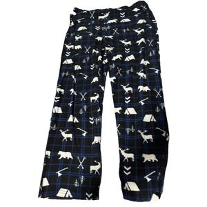 Lot Of Mens 3 Sleep Pajama Bottoms Navy Blue W/Patterns 2 Large 1 XL  *Read*
